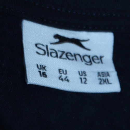Slazenger Women's Navy Full Zip Sweatshirt UK 16 Relaxed Fit