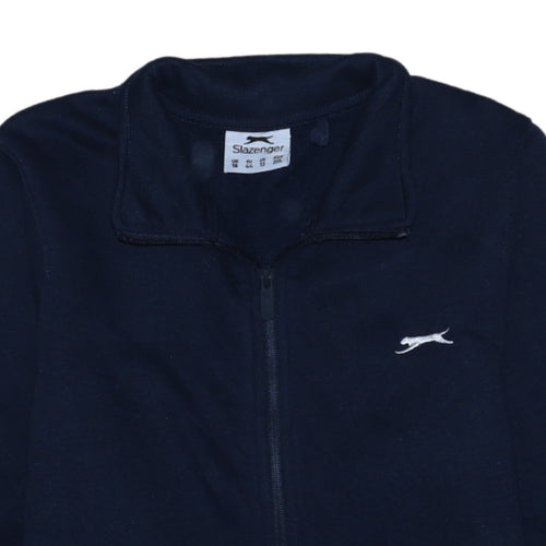 Slazenger Women's Navy Full Zip Sweatshirt UK 16 Relaxed Fit