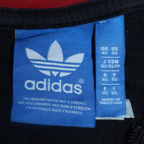 Adidas Men's Blue XS Full Zip Hoodie with Red Logo Detailing