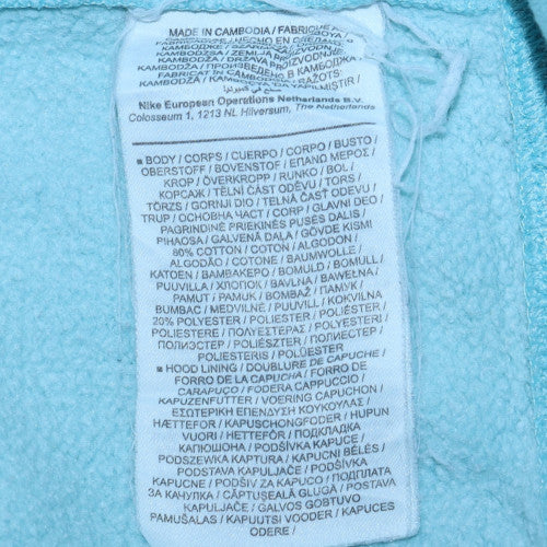 Nike Mens Blue Pullover Hoodie Small Fleece Regular Fit