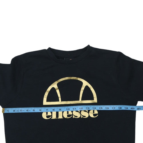 Ellesse Boys Black Gold Logo Pullover Sweatshirt 13-14 Years