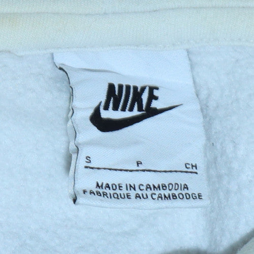 Nike Men's White Small Pullover Hoodie Cotton Blend Classic Fit