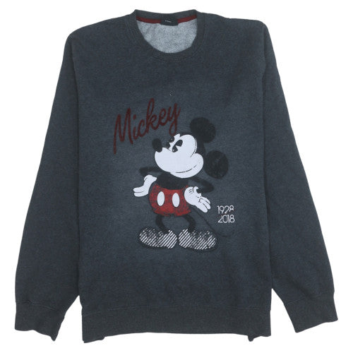 Disney Womens Charcoal Mickey Mouse Sweatshirt XXL Pullover Cotton Blend