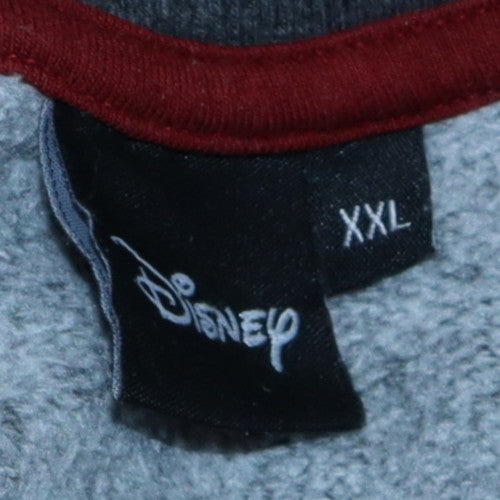 Disney Womens Charcoal Mickey Mouse Sweatshirt XXL Pullover Cotton Blend