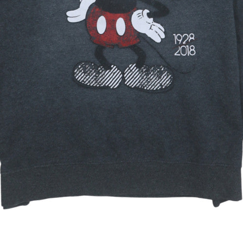 Disney Womens Charcoal Mickey Mouse Sweatshirt XXL Pullover Cotton Blend
