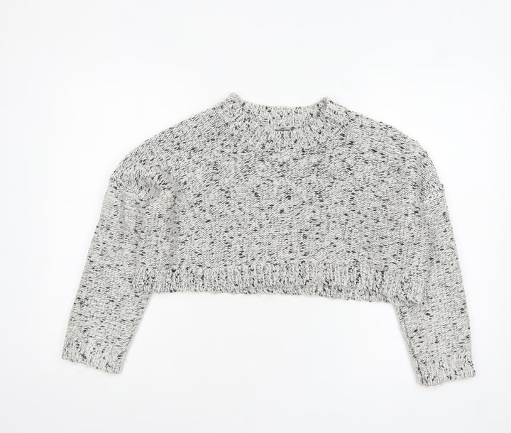 Missguided Womens Grey Chunky Knit Cropped Jumper Size 8