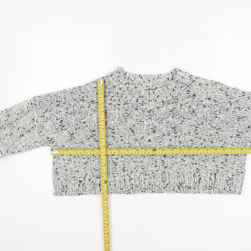 Missguided Womens Grey Chunky Knit Cropped Jumper Size 8