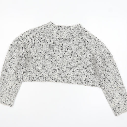 Missguided Womens Grey Chunky Knit Cropped Jumper Size 8