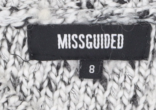 Missguided Womens Grey Chunky Knit Cropped Jumper Size 8