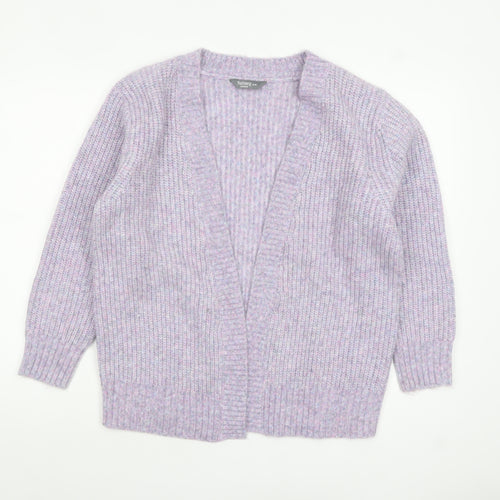 Nutmeg Womens Purple Chunky Knit Open Cardigan Size 8-10