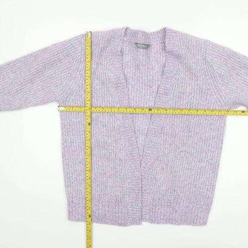 Nutmeg Womens Purple Chunky Knit Open Cardigan Size 8-10