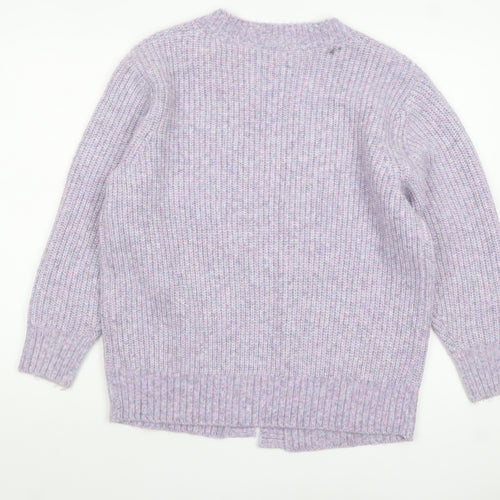 Nutmeg Womens Purple Chunky Knit Open Cardigan Size 8-10