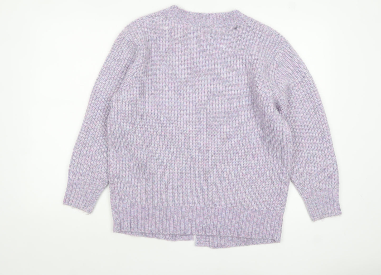 Nutmeg Womens Purple Chunky Knit Open Cardigan Size 8-10