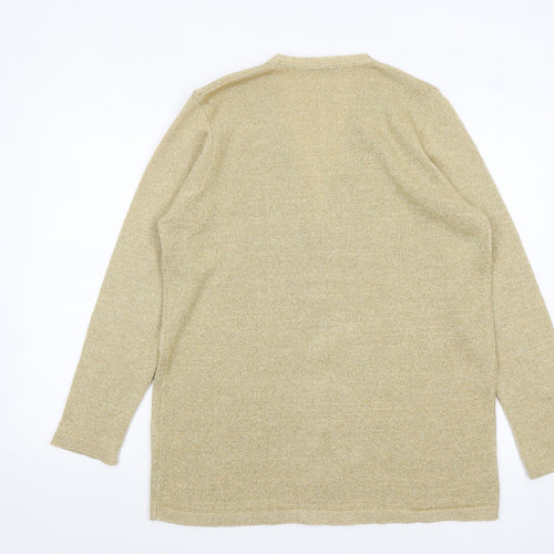 Berkertex Women Gold Long Sleeve V-Neck Cardigan Size 14-16