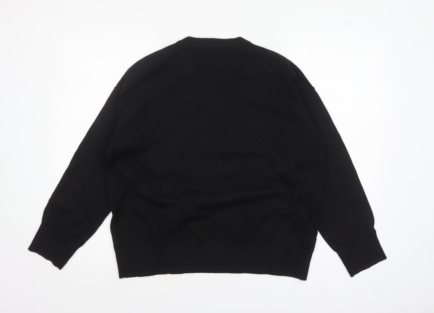 Marks and Spencer Women's Black Sequin Christmas Jumper Size M