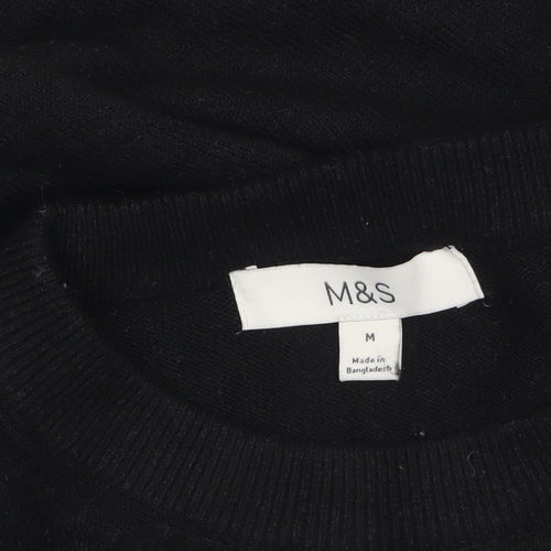 Marks and Spencer Women's Black Sequin Christmas Jumper Size M