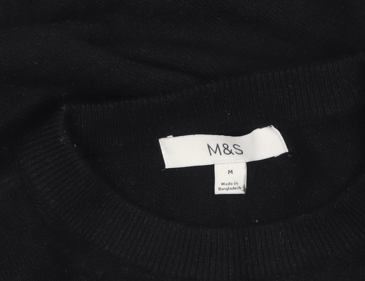 Marks and Spencer Women's Black Sequin Christmas Jumper Size M