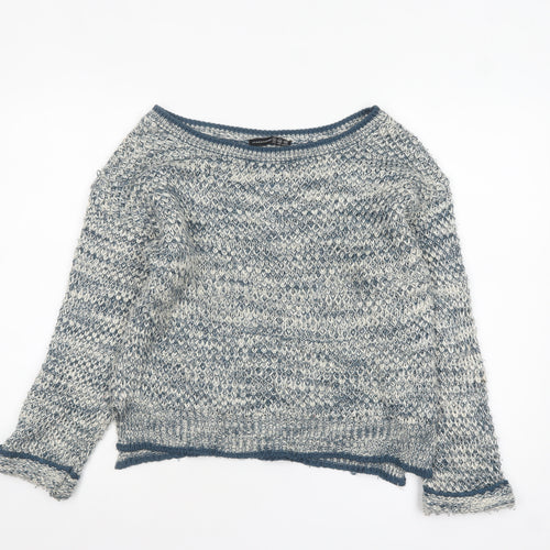 Atmosphere Women Blue Chunky Knit Boat Neck Jumper Size 14