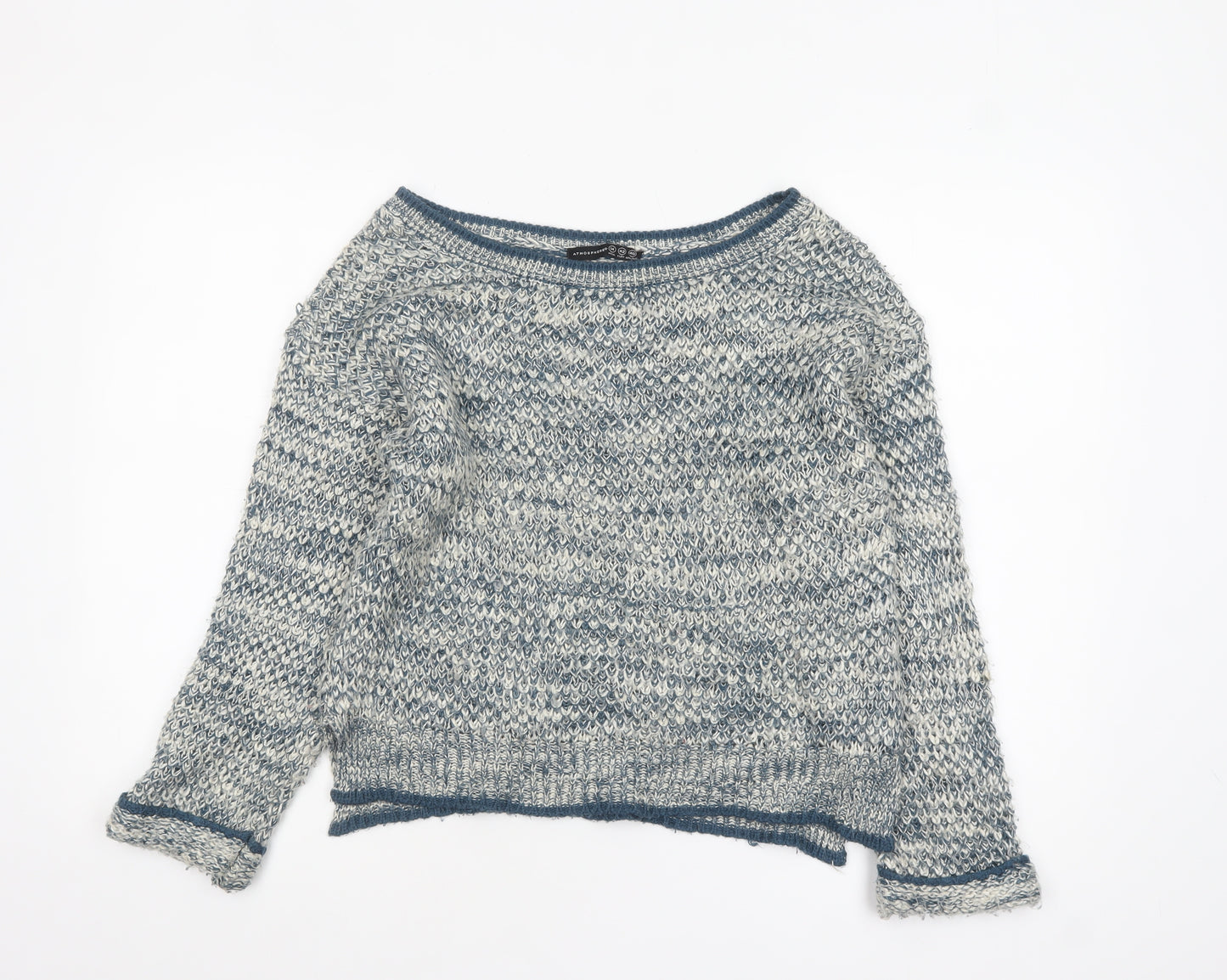 Atmosphere Women Blue Chunky Knit Boat Neck Jumper Size 14