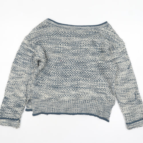 Atmosphere Women Blue Chunky Knit Boat Neck Jumper Size 14