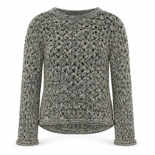 Marks and Spencer Women Grey Open-Knit Long Sleeve Jumper XS