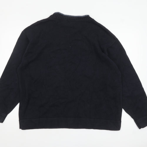Marks and Spencer Mens Blue XL Crew Neck Cotton Pullover Jumper
