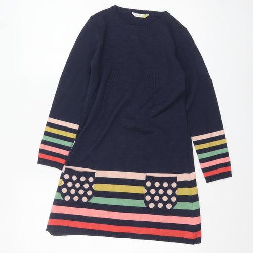 John Lewis Girls Multicoloured Stripe Knit Sweater Dress 9 Years