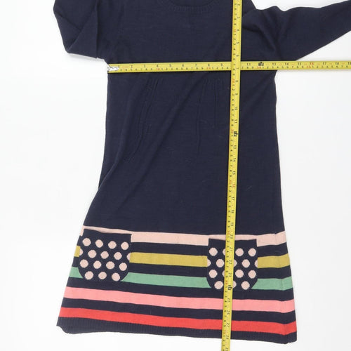 John Lewis Girls Multicoloured Stripe Knit Sweater Dress 9 Years