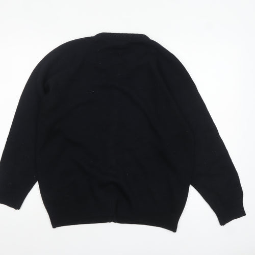Top Secret Women Black Cardigan M/L Beaded Button Knit Classic Style