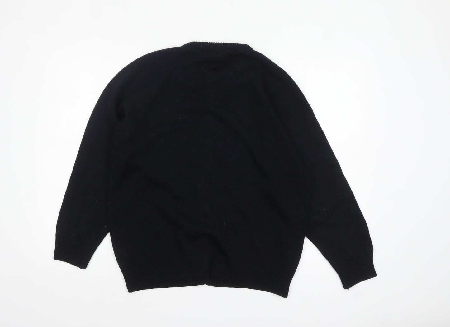 Top Secret Women Black Cardigan M/L Beaded Button Knit Classic Style