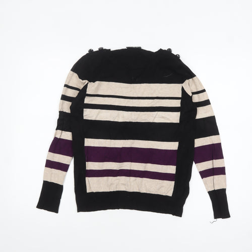 Wallis Women’s Black Stripe Long Sleeve Knit Jumper Size 12