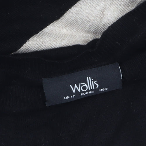 Wallis Women’s Black Stripe Long Sleeve Knit Jumper Size 12