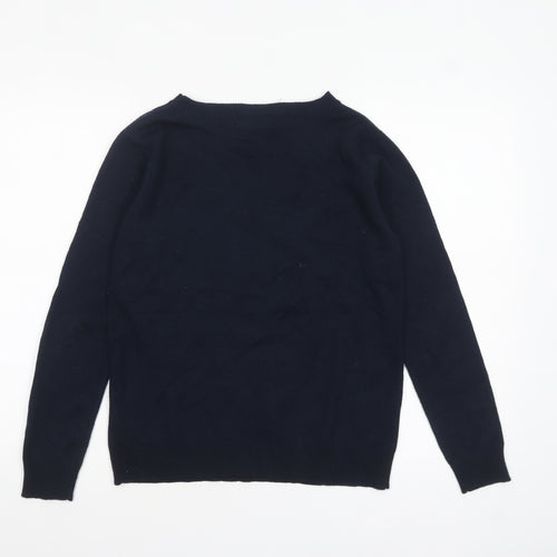 Atmosphere Women Navy Blue Christmas Reindeer Jumper Size S 6/8 Acrylic Knit