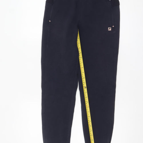 Fila Women's Black Jogger Trousers L Elastic Waist Fleece Sportswear