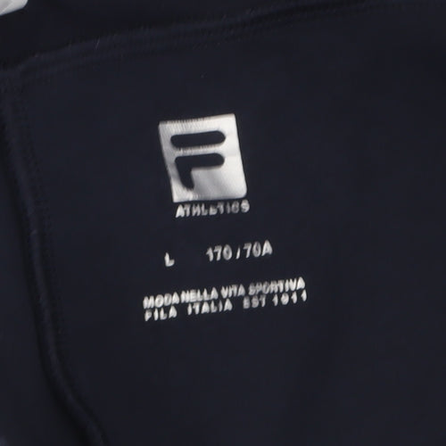Fila Women's Black Jogger Trousers L Elastic Waist Fleece Sportswear