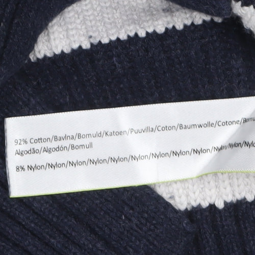 Finery Women Blue Striped Cotton Knit Jumper UK 10