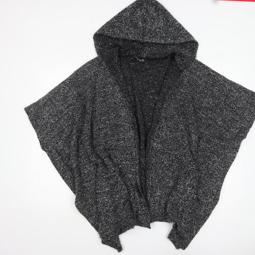 Atmosphere Women Grey Hooded Chunky Knit Cape Jumper Size S