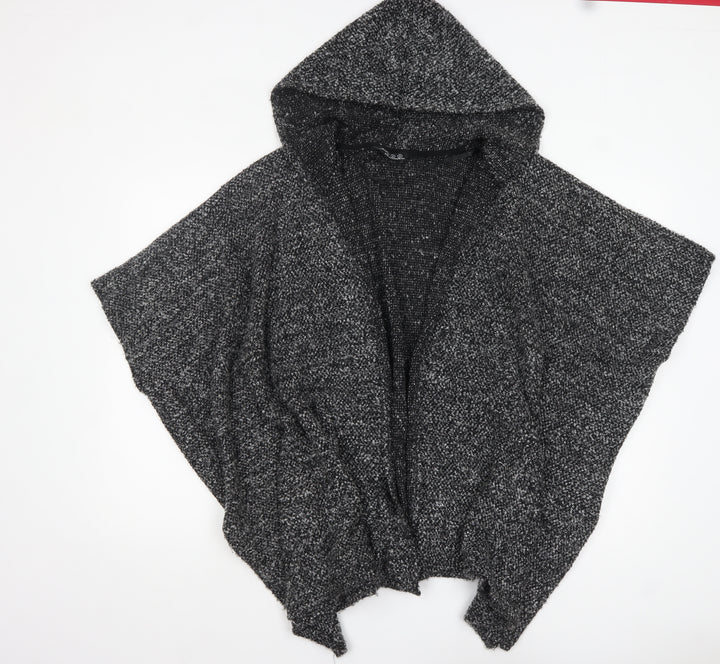 Atmosphere Women Grey Hooded Chunky Knit Cape Jumper Size S