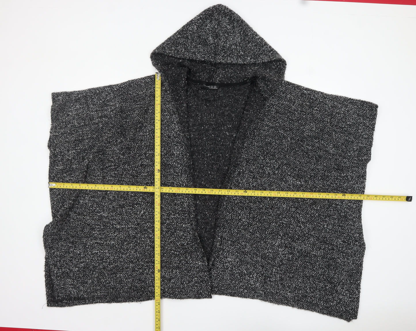 Atmosphere Women Grey Hooded Chunky Knit Cape Jumper Size S