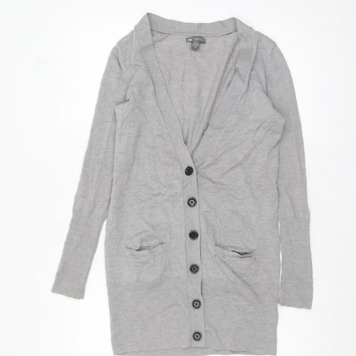 Gap Women Grey XS Cardigan 100% Merino Wool Long Sleeve Knit