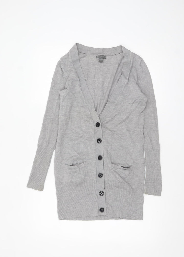 Gap Women Grey XS Cardigan 100% Merino Wool Long Sleeve Knit