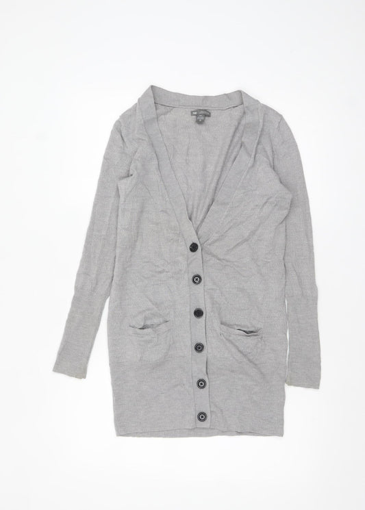 Gap Women Grey XS Cardigan 100% Merino Wool Long Sleeve Knit