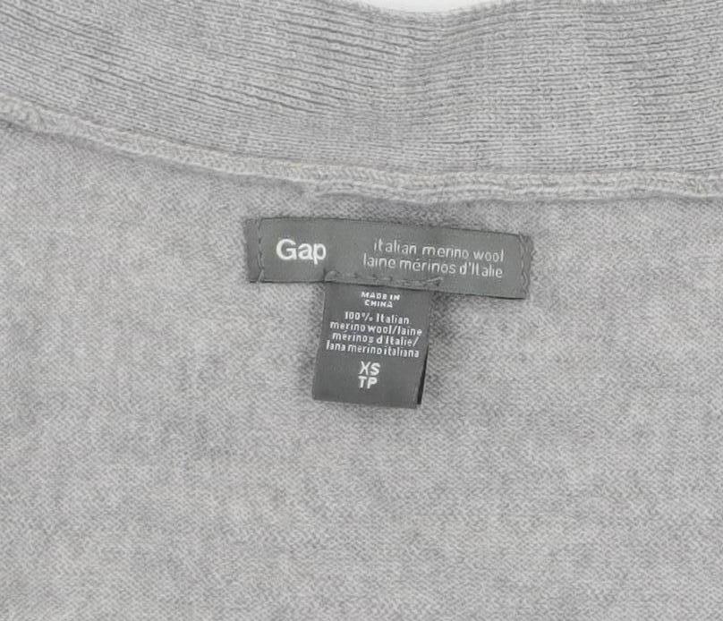 Gap Women Grey XS Cardigan 100% Merino Wool Long Sleeve Knit