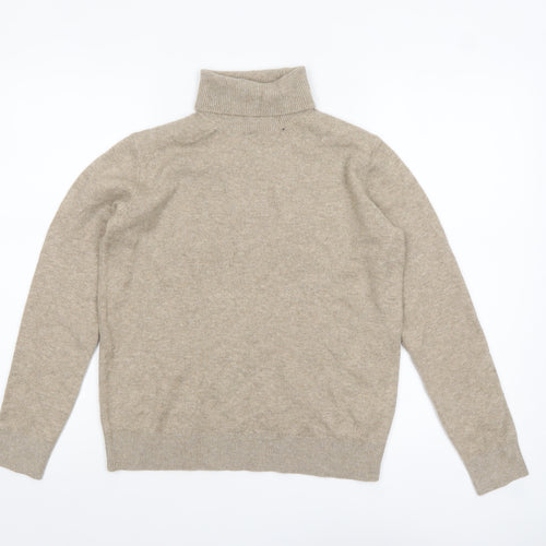 Marks and Spencer Women Beige Roll Neck Jumper XS Wool Blend