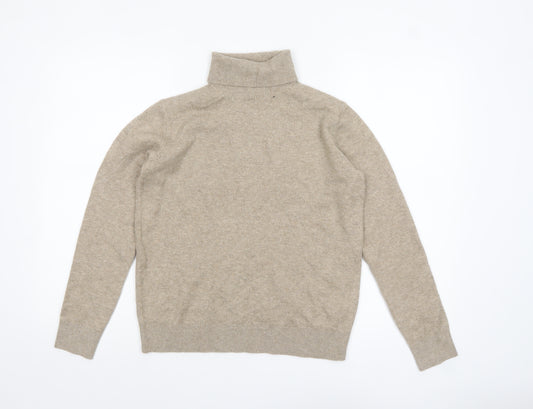 Marks and Spencer Women Beige Roll Neck Jumper XS Wool Blend