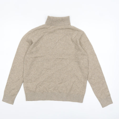Marks and Spencer Women Beige Roll Neck Jumper XS Wool Blend