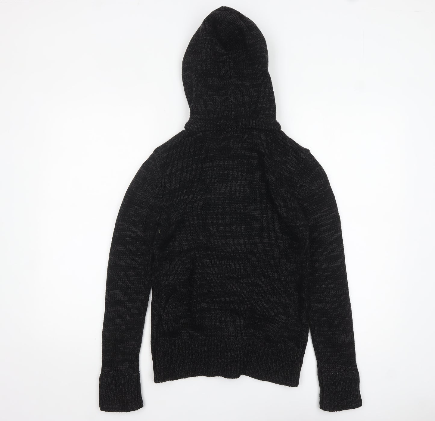 Yoki Women’s Black Hooded Knit Cardigan S Long Sleeve Toggle