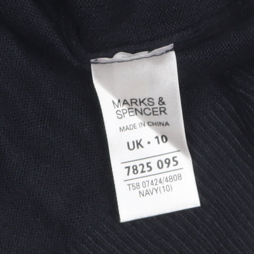 Marks and Spencer Women Blue Size 10 Short Sleeve Knit Jumper