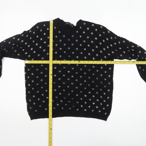 Marks and Spencer Womens Black Star Print Knit Jumper Size 10