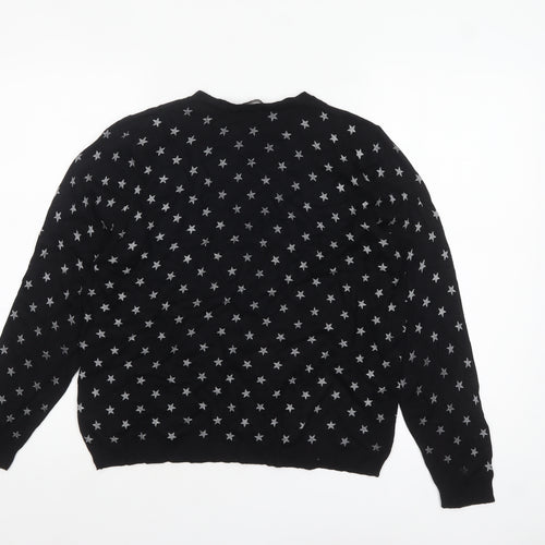Marks and Spencer Womens Black Star Print Knit Jumper Size 10